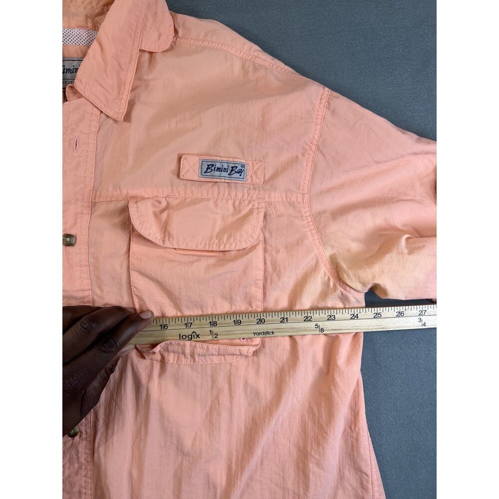 Bimini Bay Fishing Shirt Mens XL Peach Long Sleeve Vented Performance Pockets - Picture 13 of 15